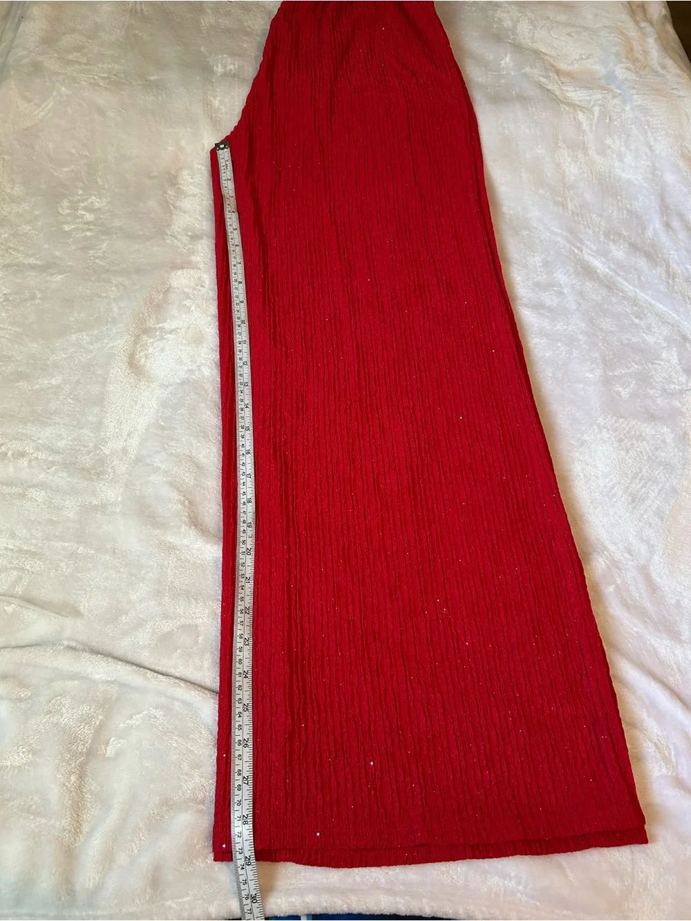 CHICME Women’s XL Red 2 Piece Set Hooded Top Wide Leg Pants Sparkle